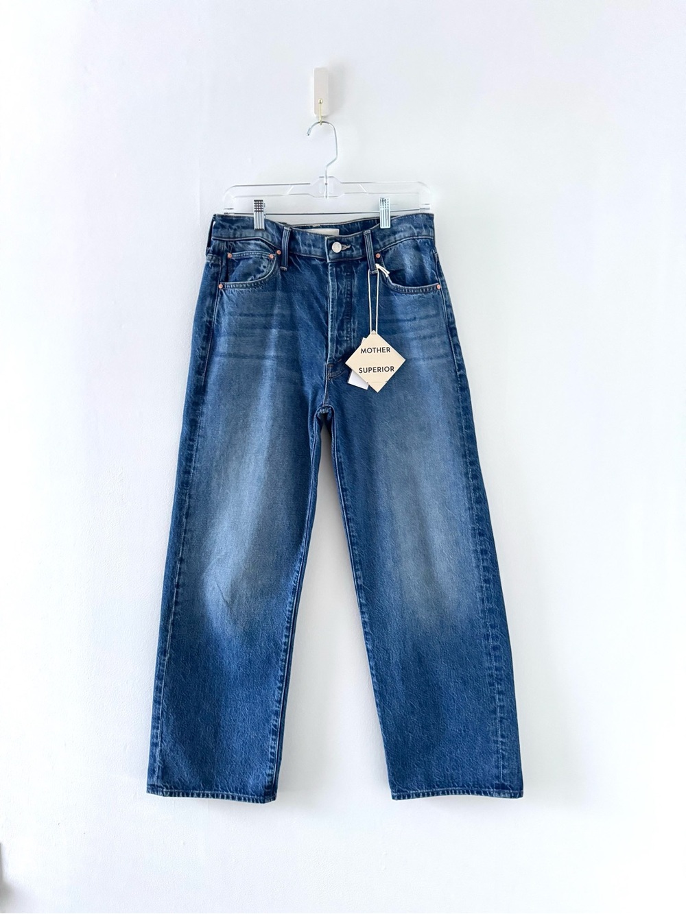 Sz27 NWT MOTHER SUPERIOR The Dodger Button Flood Wide-Leg Jeans - Picture 2 of 12